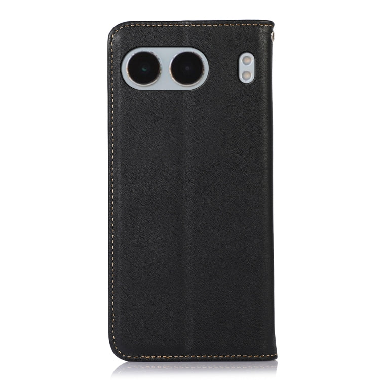 For OnePlus Nord 4 KHAZNEH Nappa Top Layer Cowhide Leather Phone Case(Black)