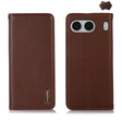 For OnePlus Nord 4 KHAZNEH Nappa Top Layer Cowhide Leather Phone Case(Brown) - OnePlus Cases by PMC TechLife | Online Shopping South Africa | PMC TechLife | Buy Now Pay Later Mobicred