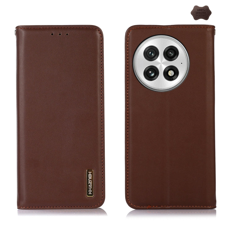 For OnePlus Nord 13 KHAZNEH Nappa Top Layer Cowhide Leather Phone Case(Brown)
