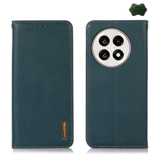 For OnePlus Ace 5 Pro / Ace 5 / 13R KHAZNEH Nappa Top Layer Cowhide Leather Phone Case(Green)
