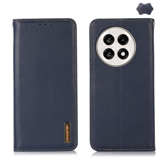 For OnePlus Ace 5 Pro / Ace 5 / 13R KHAZNEH Nappa Top Layer Cowhide Leather Phone Case(Blue)