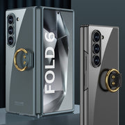 For Samsung Galaxy Z Fold6 GKK Electroplating Phone Case with Ring(Transparent)