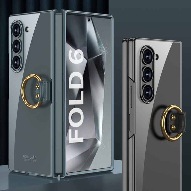 For Samsung Galaxy Z Fold6 GKK Electroplating Phone Case with Ring(Transparent)