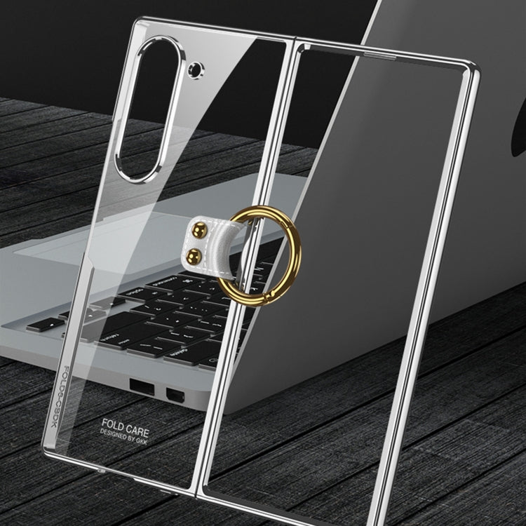 For Samsung Galaxy Z Fold6 GKK Electroplating Phone Case with Ring(Black)