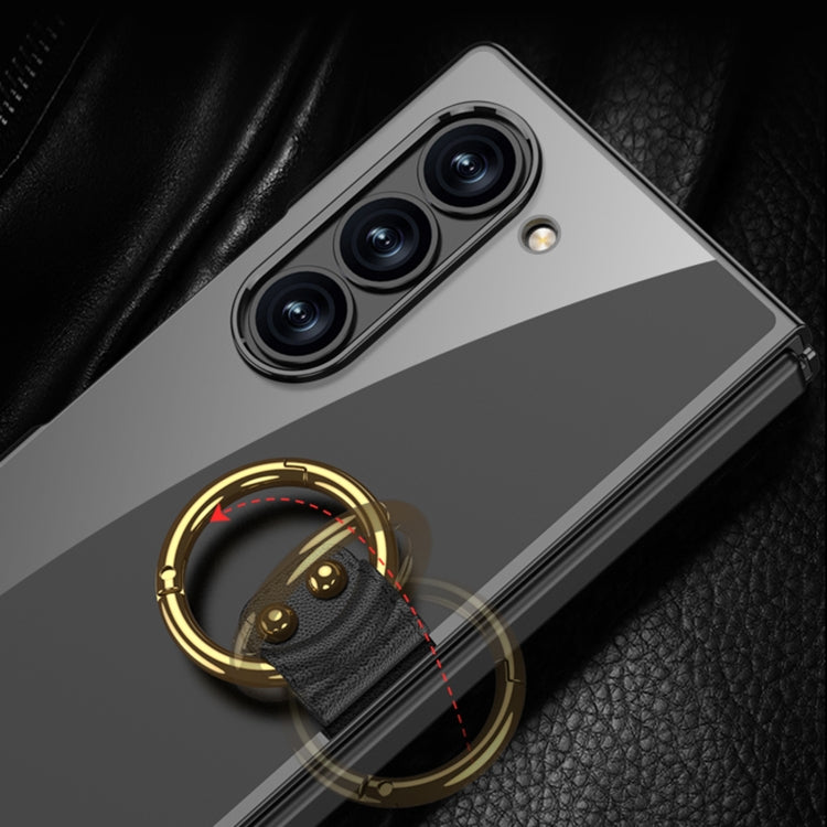 For Samsung Galaxy Z Fold6 GKK Electroplating Phone Case with Ring(Gold)