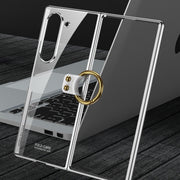 For Samsung Galaxy Z Fold6 GKK Electroplating Phone Case with Ring(Gold)