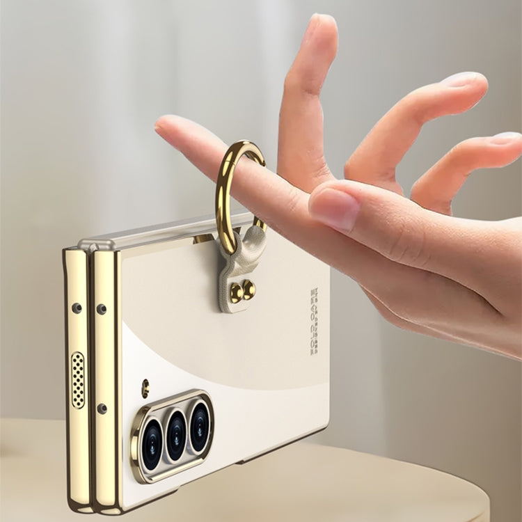 For Samsung Galaxy Z Fold6 GKK Electroplating Phone Case with Ring(Gold)