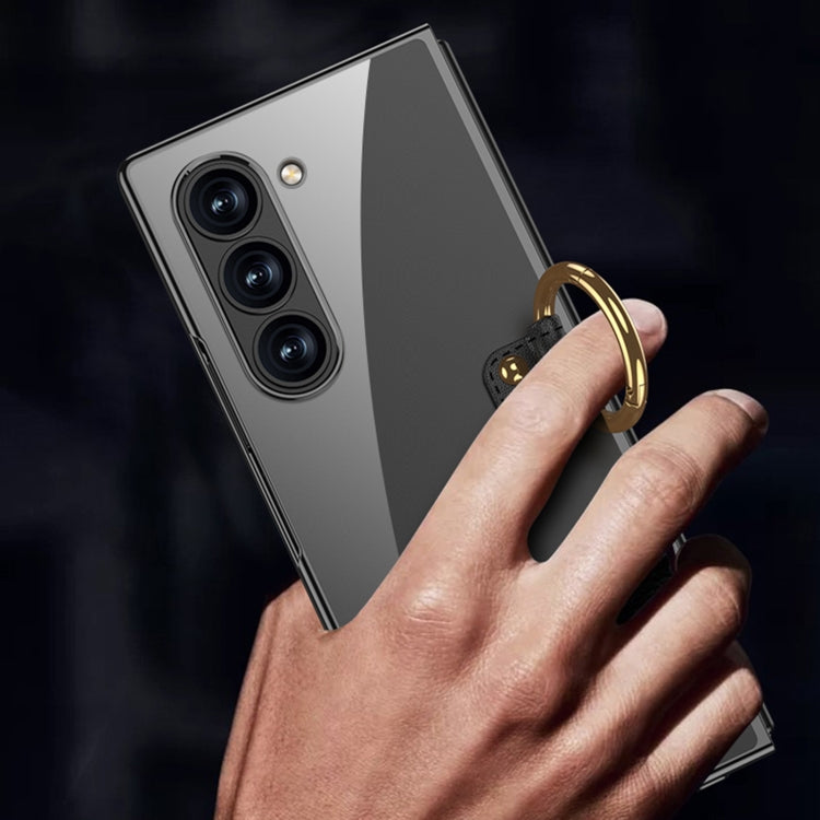 For Samsung Galaxy Z Fold6 GKK Electroplating Phone Case with Ring(Gold)