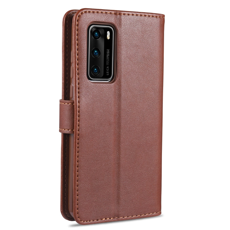 For Huawei P40 / P40 Pro AZNS Sheepskin Texture Horizontal Flip Leather Case with Holder & Card Slots & Wallet(Brown)