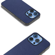 For iPhone 16 Pro Max ABEEL Black Edge Genuine Leather Mino Phone Case(Royal Blue)