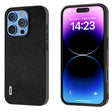For iPhone 16 Pro ABEEL Black Edge Genuine Leather Mino Phone Case(Black) - iPhone 16 Pro Cases by PMC TechLife | Online Shopping South Africa | PMC TechLife | Buy Now Pay Later Mobicred