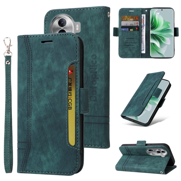 For OPPO Reno11 Pro 5G Global BETOPNICE Dual-side Buckle Leather Phone Case(Green)