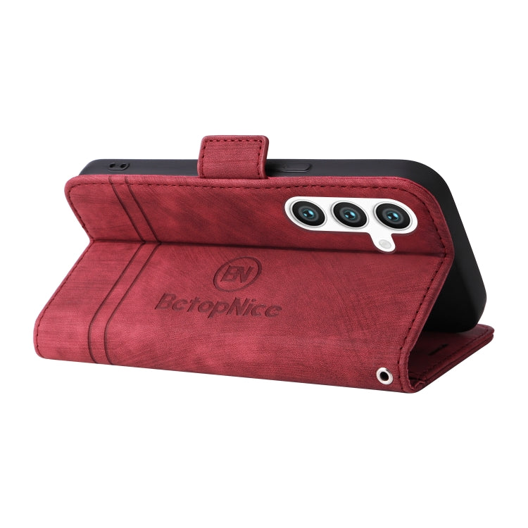 For Samsung Galaxy S24 BETOPNICE Dual-side Buckle Leather Phone Case(Red)