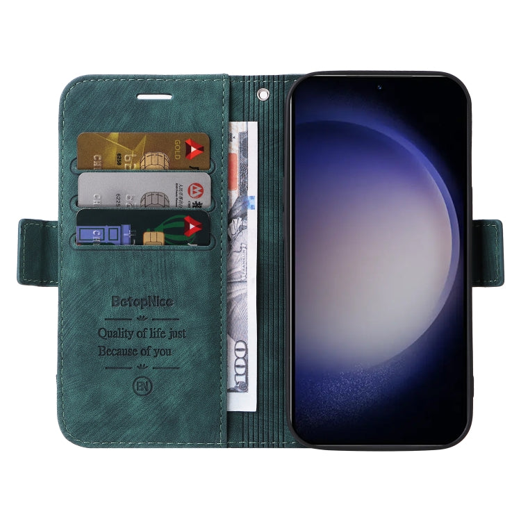 For Samsung Galaxy S24 BETOPNICE Dual-side Buckle Leather Phone Case(Green)