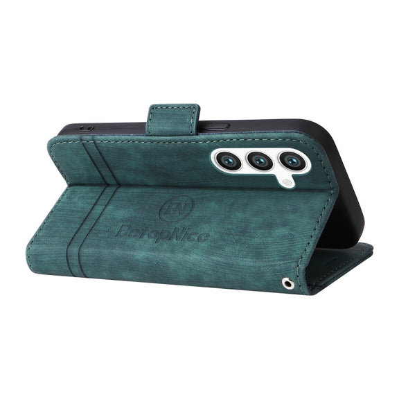 For Samsung Galaxy S24 BETOPNICE Dual-side Buckle Leather Phone Case(Green)