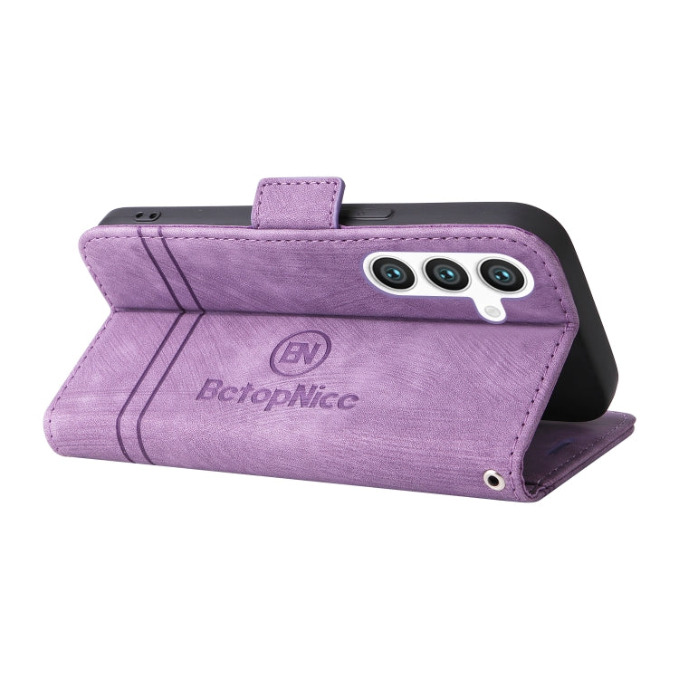 For Samsung Galaxy S24 BETOPNICE Dual-side Buckle Leather Phone Case(Purple)