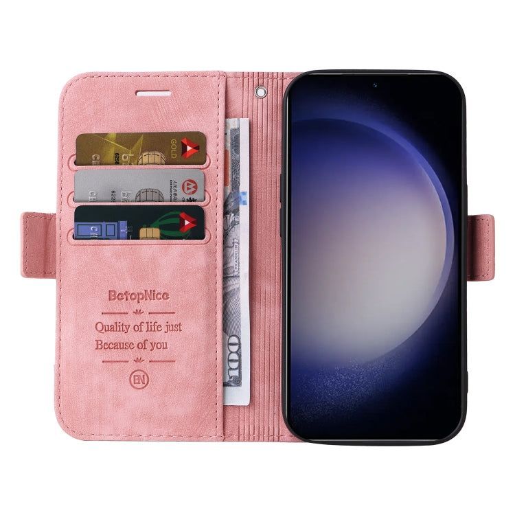 For Samsung Galaxy S24+ BETOPNICE Dual-side Buckle Leather Phone Case(Pink)