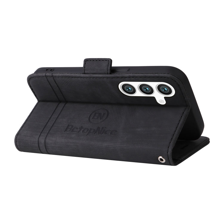 For Samsung Galaxy S24+ BETOPNICE Dual-side Buckle Leather Phone Case(Black)