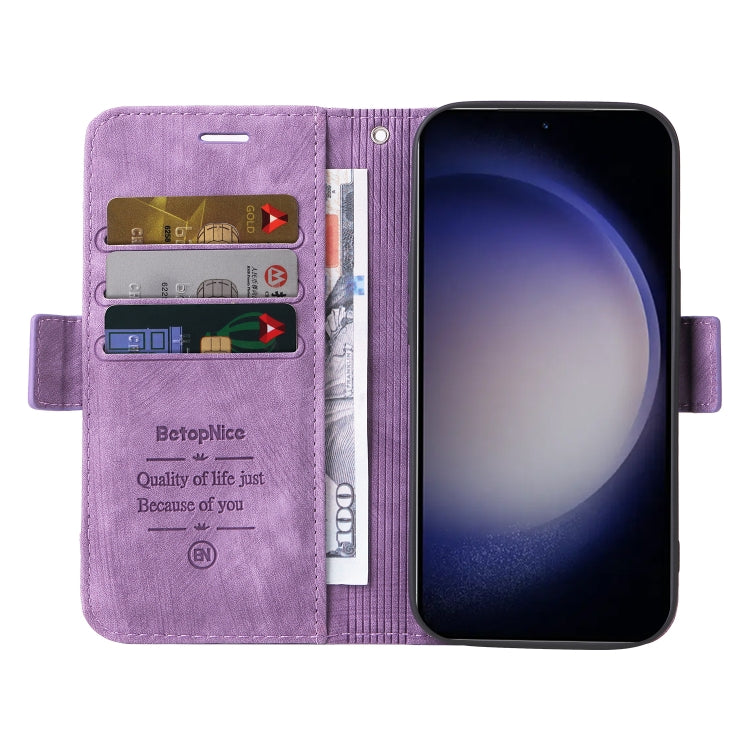 For Samsung Galaxy S24+ BETOPNICE Dual-side Buckle Leather Phone Case(Purple)