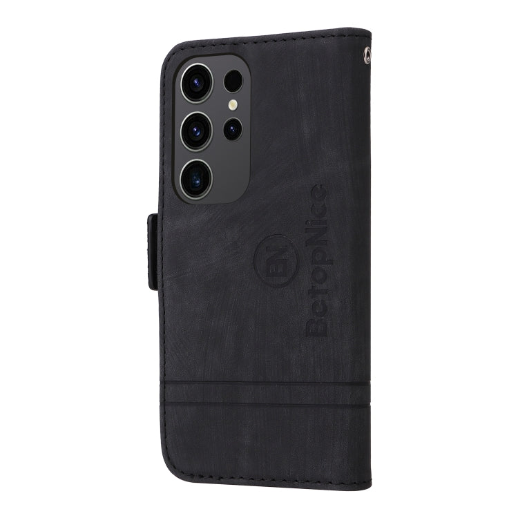 For Samsung Galaxy S24 Ultra BETOPNICE Dual-side Buckle Leather Phone Case(Black)