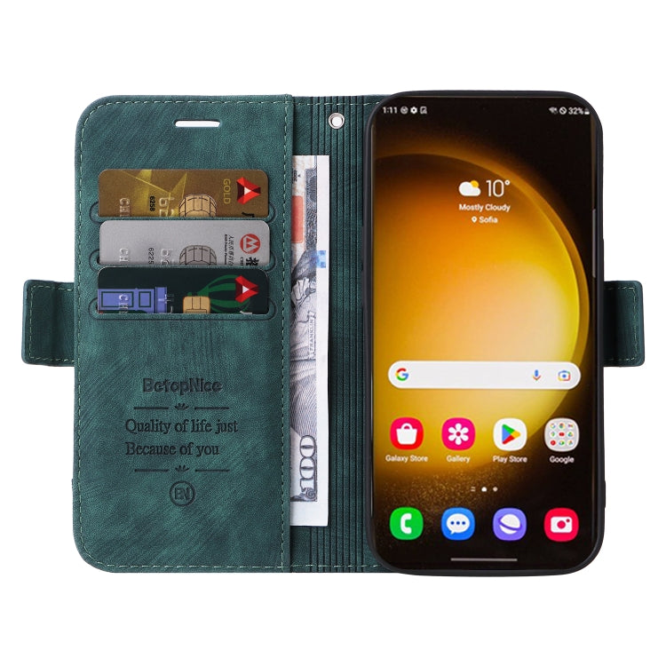 For Samsung Galaxy S24 Ultra BETOPNICE Dual-side Buckle Leather Phone Case(Green)