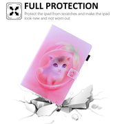 For Amazon Fire Max 11 2023 Colored Drawing Leather Smart Tablet Case(Pink Cat)