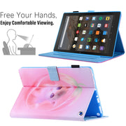 For Amazon Fire Max 11 2023 Colored Drawing Leather Smart Tablet Case(Pink Cat)