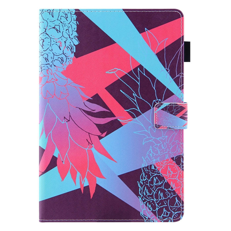 For Amazon Fire Max 11 2023 Colored Drawing Leather Smart Tablet Case(Dazzling Pineapple)