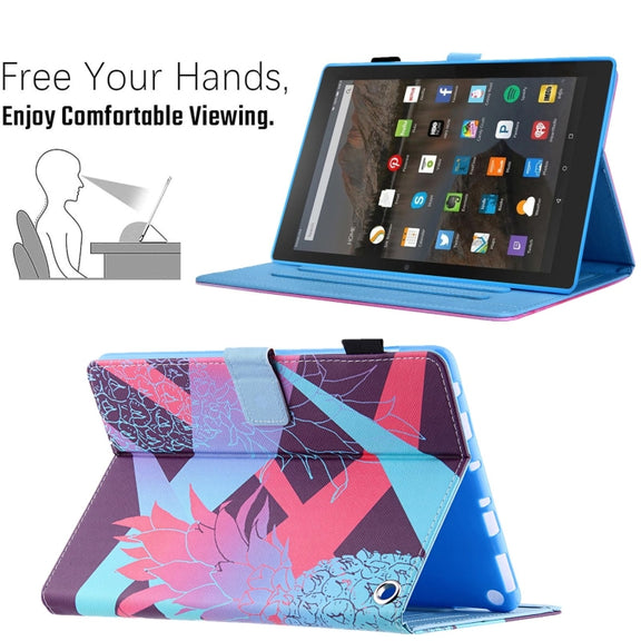 For Amazon Fire Max 11 2023 Colored Drawing Leather Smart Tablet Case(Dazzling Pineapple)