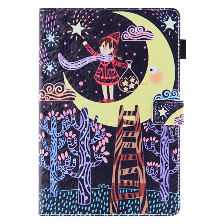 For Amazon Fire Max 11 2023 Colored Drawing Leather Smart Tablet Case(Catch Stars Girl)