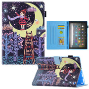 For Amazon Fire Max 11 2023 Colored Drawing Leather Smart Tablet Case(Catch Stars Girl)