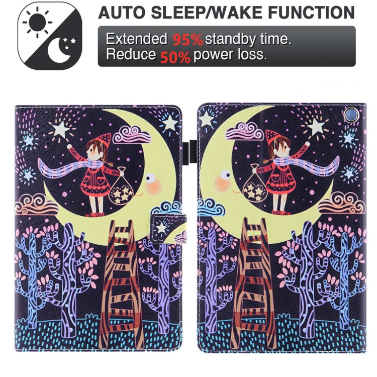 For Amazon Fire Max 11 2023 Colored Drawing Leather Smart Tablet Case(Catch Stars Girl)