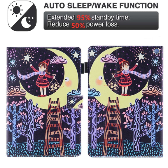 For Amazon Fire Max 11 2023 Colored Drawing Leather Smart Tablet Case(Catch Stars Girl)