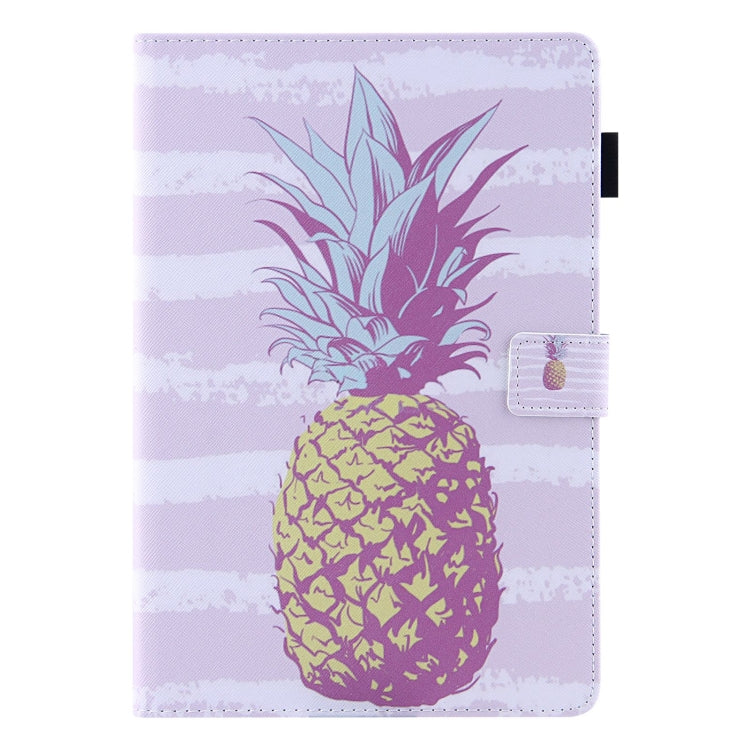 For Amazon Fire Max 11 2023 Colored Drawing Leather Smart Tablet Case(Gold Pineapple)
