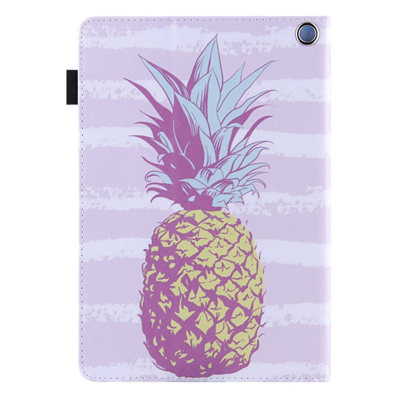For Amazon Fire Max 11 2023 Colored Drawing Leather Smart Tablet Case(Gold Pineapple)