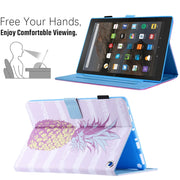 For Amazon Fire Max 11 2023 Colored Drawing Leather Smart Tablet Case(Gold Pineapple)