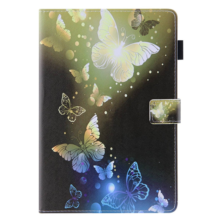 For Amazon Fire Max 11 2023 Colored Drawing Leather Smart Tablet Case(Gold Butterflies)