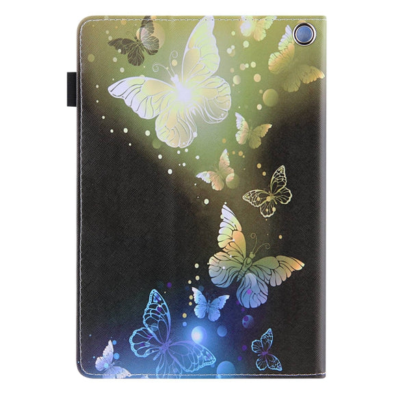 For Amazon Fire Max 11 2023 Colored Drawing Leather Smart Tablet Case(Gold Butterflies)