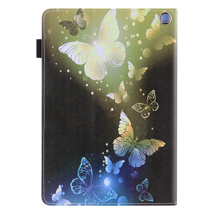For Amazon Fire Max 11 2023 Colored Drawing Leather Smart Tablet Case(Gold Butterflies)