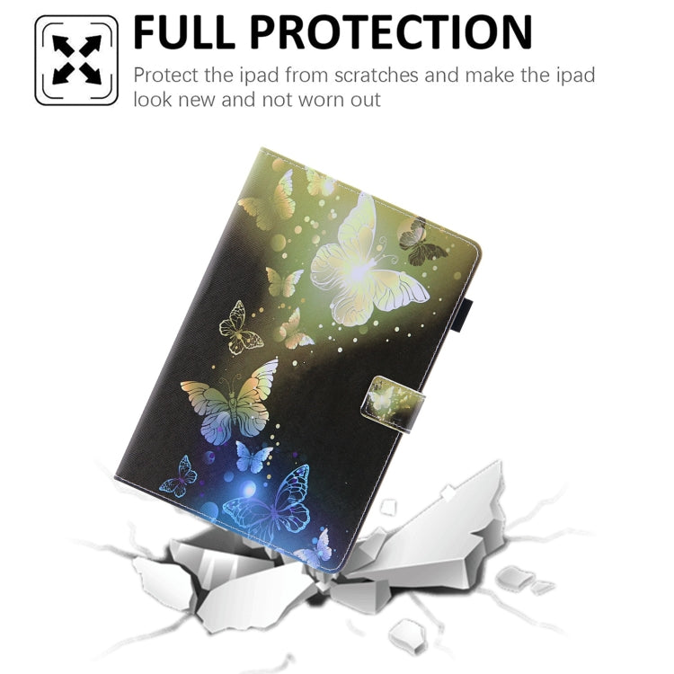 For Amazon Fire Max 11 2023 Colored Drawing Leather Smart Tablet Case(Gold Butterflies)