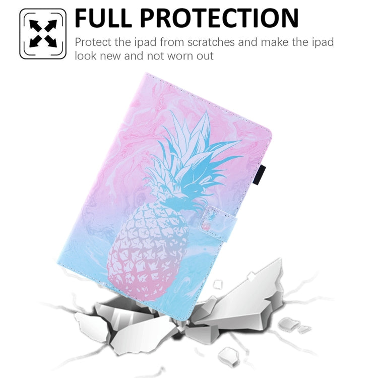 For Amazon Fire Max 11 2023 Colored Drawing Leather Smart Tablet Case(Blue Pink Pineapple)