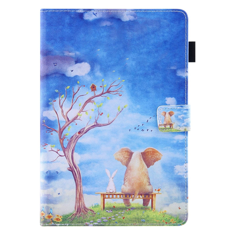 For Amazon Fire Max 11 2023 Colored Drawing Leather Smart Tablet Case(Elephant Rabbit)
