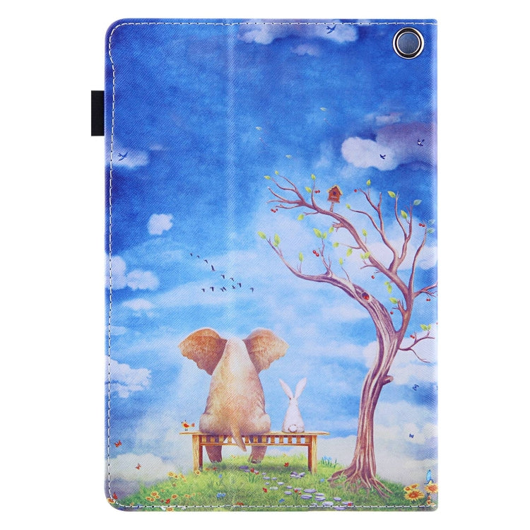 For Amazon Fire Max 11 2023 Colored Drawing Leather Smart Tablet Case(Elephant Rabbit)