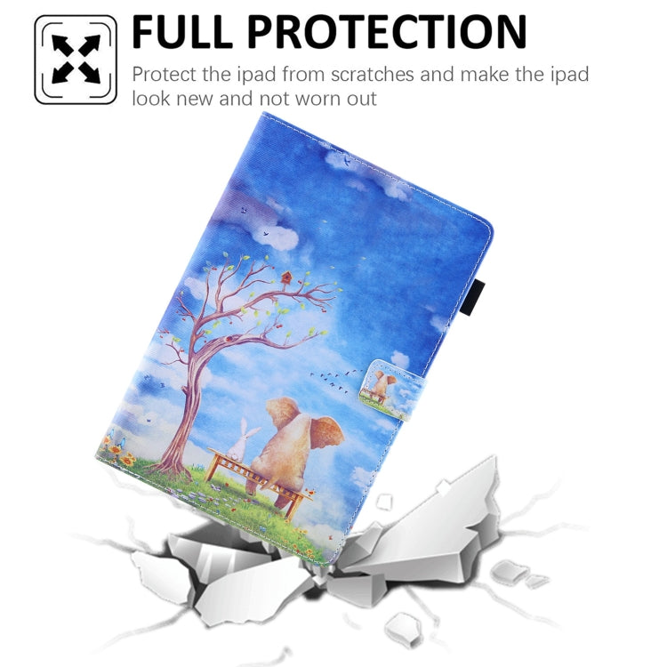 For Amazon Fire Max 11 2023 Colored Drawing Leather Smart Tablet Case(Elephant Rabbit)