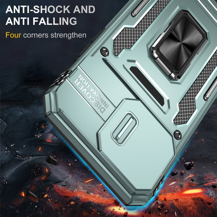 For iPhone 16 Pro Max Armor PC + TPU Camera Shield Phone Case(Alpine Green)
