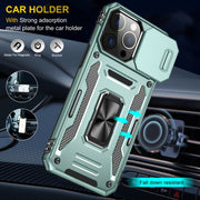 For iPhone 16 Pro Max Armor PC + TPU Camera Shield Phone Case(Alpine Green)