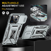 For iPhone 16 Pro Armor PC + TPU Camera Shield Phone Case(Grey)