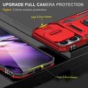 For iPhone 16 Plus Armor PC + TPU Camera Shield Phone Case(Red)