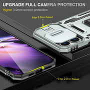 For iPhone 16 Armor PC + TPU Camera Shield Phone Case(Grey)