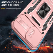 For iPhone 16 Armor PC + TPU Camera Shield Phone Case(Rose Gold)